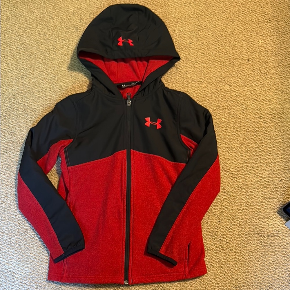 Under Armour Black and Red Full-Zip Hoodie